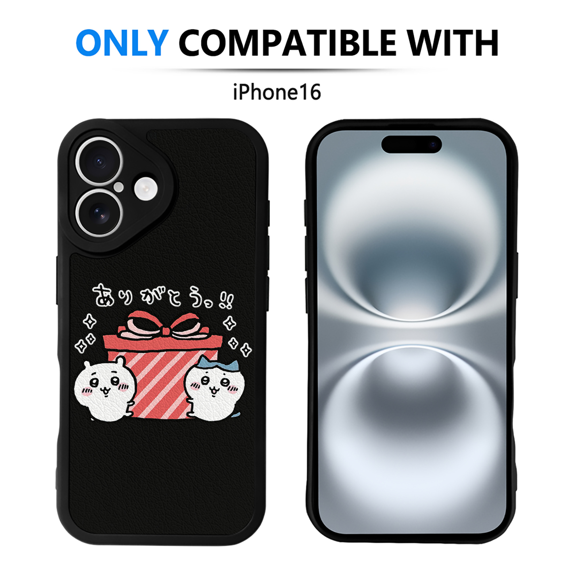 （画像用） ちいかわ ハチワレ Chii-kawa hachiware 【iPhone 16シリーズ対応】シリコンスマホケース（レザー調） 材質：シリコン